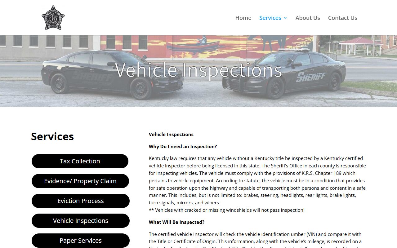 Edmonson County arrest records and court charges sheriff vehicle inspection services