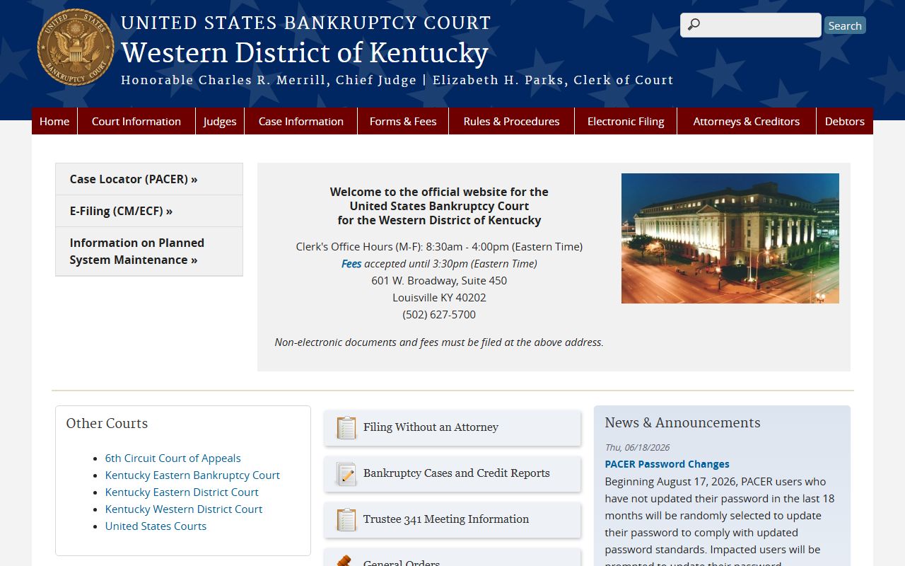 Edmonson County District Court records and Western District bankruptcy records