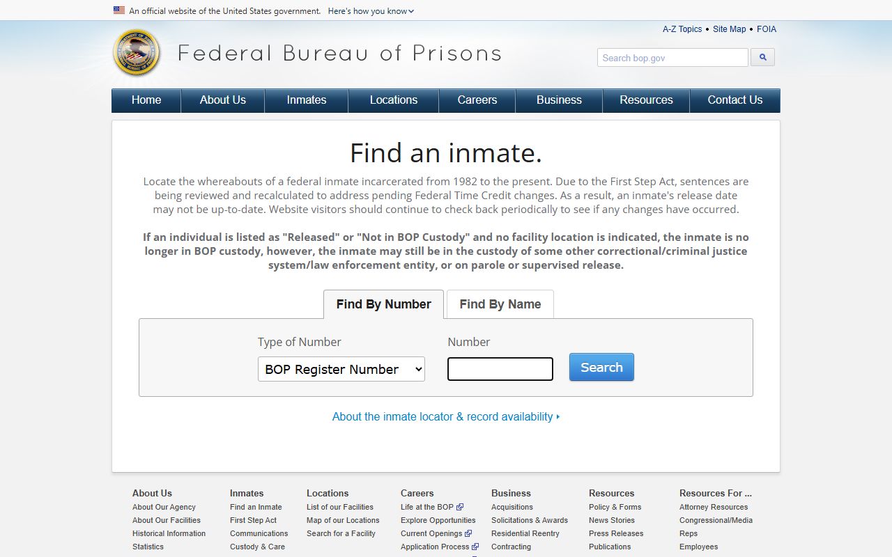 Edmonson County inmate records federal Bureau of Prisons inmate locator