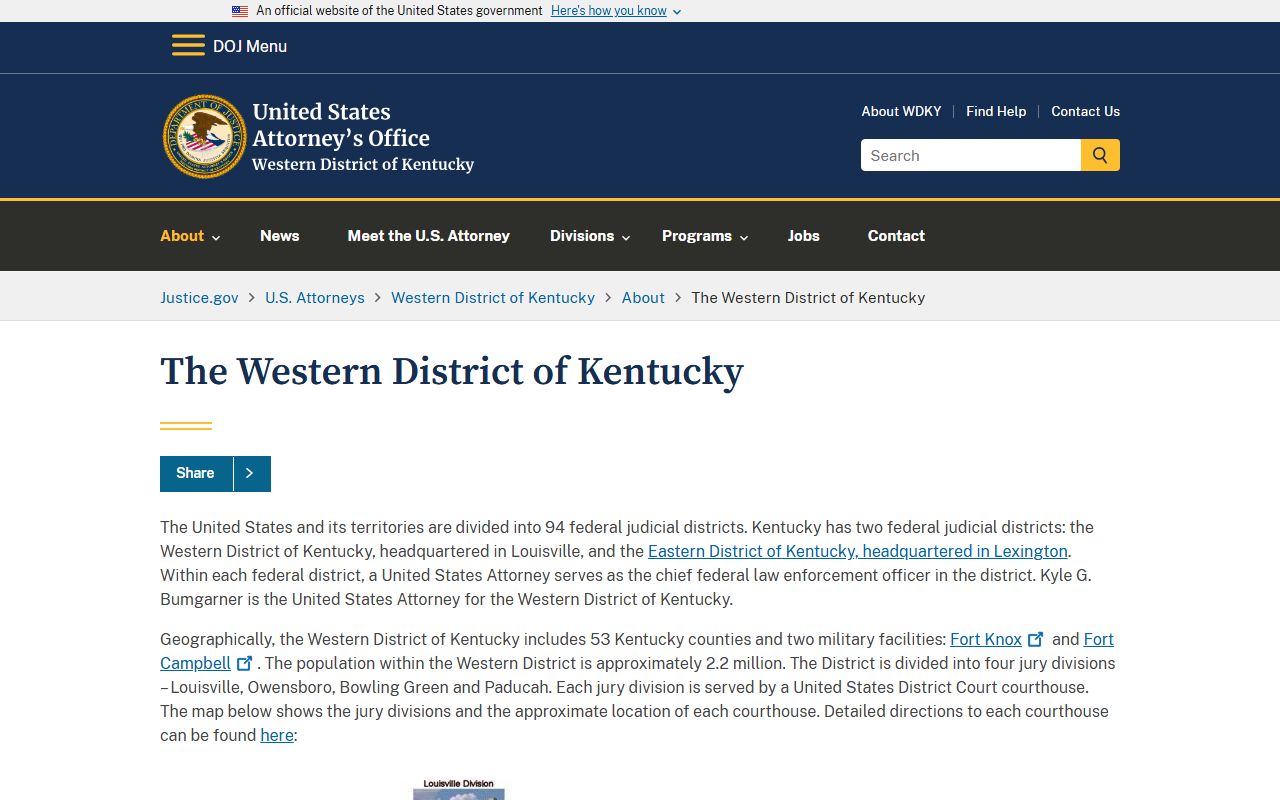 Edmonson County warrant records Western District of Kentucky district information